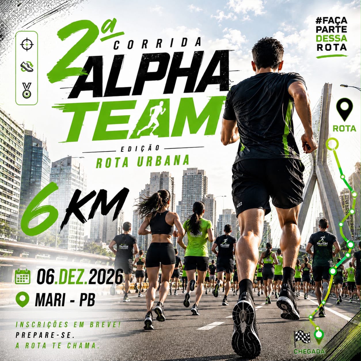 Cartaz de divulgação da prova II Corrida Alpha Team - Edição Rota Urbana
